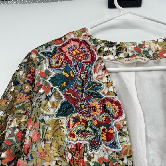Soft Surroundings Ariege Jacket Beaded & Embroidered Lace Details Size M - Picture 4 of 7
